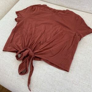 Lululemon Time to Restore Crewneck Crop Top Rustic Clay Tie Wrap 🐂